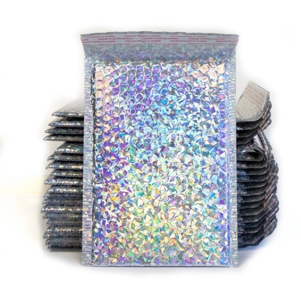 20 Holographic iridescent bubble mailers shipping supplies sparkly padded mailer